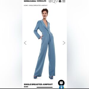 Norma Kamali blue single breasted jacket jumpsuit - S